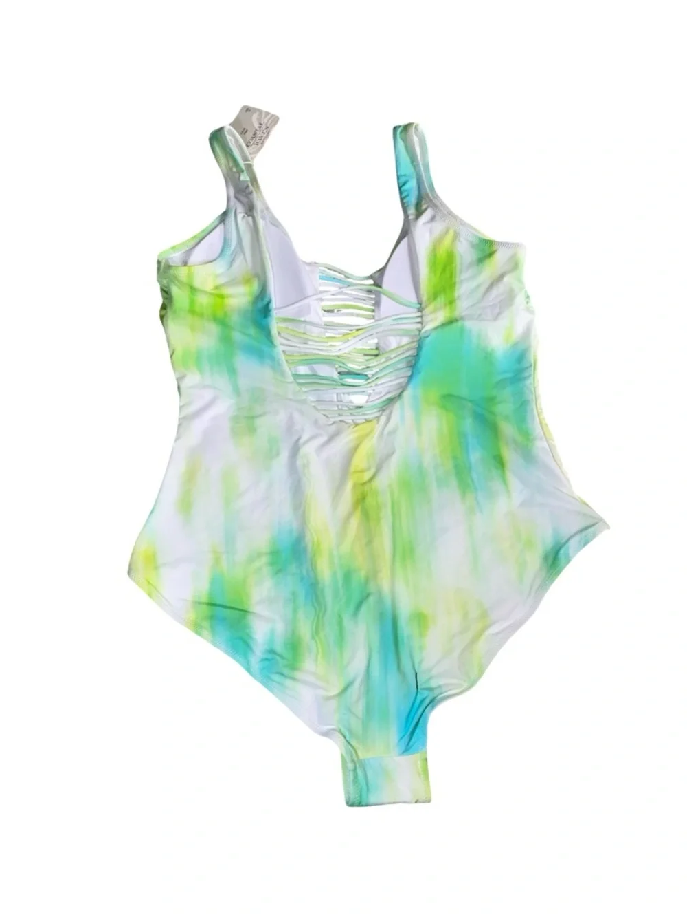 Coastal Waves Women's Plus Size 1X One-Piece Swimsuit - Abstract Tie-Dye